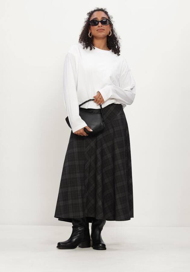 Object Midi-rokken Diena Long Skirt Black Gun Metal - Foto 3