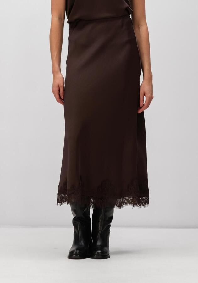 OBJECT Dames Rokken Objnaline Mw Long Lace Skirt Bruin