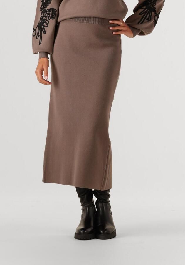 OBJECT Dames Rokken Objreynard Hw Knit Skirt Taupe - Foto 4