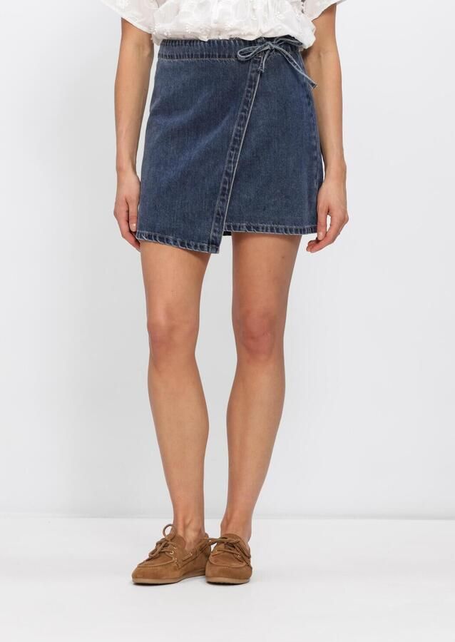 OBJECT Dames Rokken Objrosie Mw Denim Short Wrap Skirt Blauw