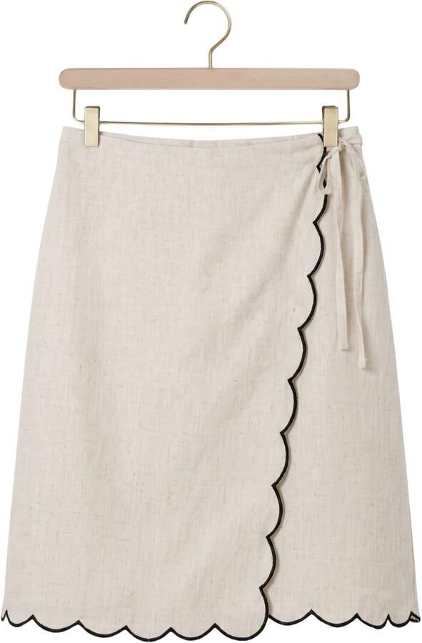 OBJECT Dames Rokken Objsanne Mw Wrap Short Skirt Ecru - Foto 4