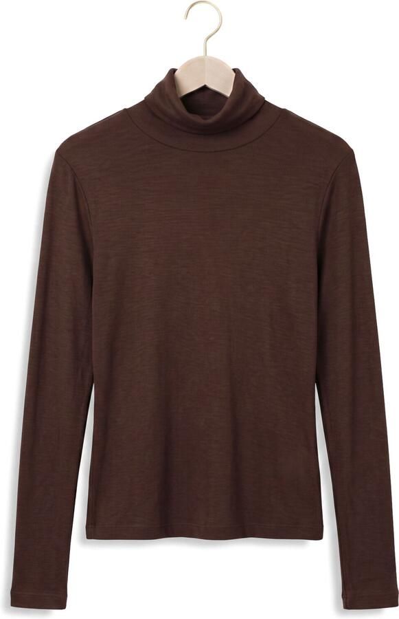 OBJECT Dames Tops & T-shirts Objalma L s Re Roll Neck Top 147 Bruin - Foto 4