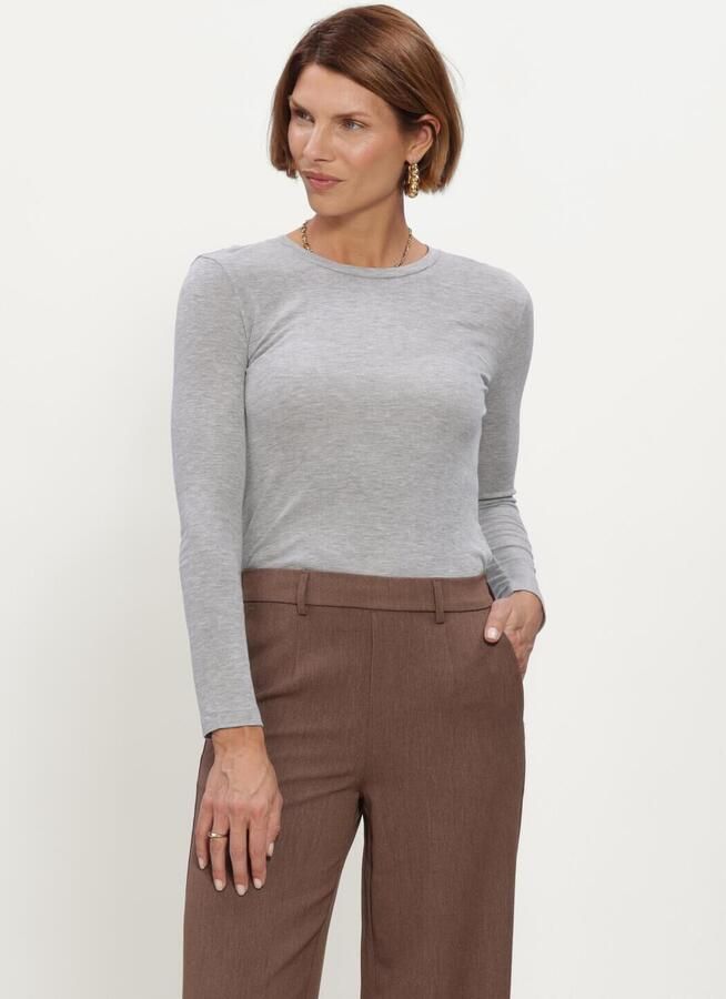 OBJECT Dames Tops & T-shirts Objalma Ls Re Top Noos Lichtgrijs