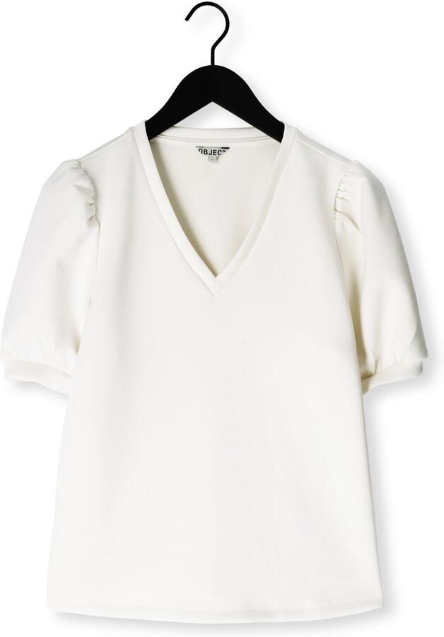 OBJECT Dames Tops & T-shirts Objandrea S s Re V-neck Top Gebroken Wit - Foto 4