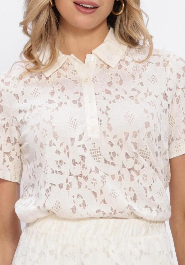 OBJECT Dames Tops & T-shirts Objbianca S s Lo Polo Top Creme - Foto 3