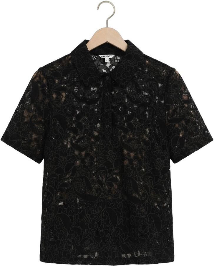 OBJECT Dames Tops & T-shirts Objbianca S s Lo Polo Top Zwart - Foto 2