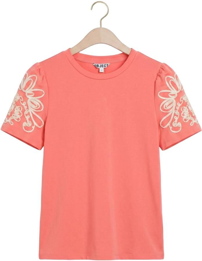OBJECT Dames Tops & T-shirts Objcaroline Joana Ss Top E Div Perzik - Foto 2