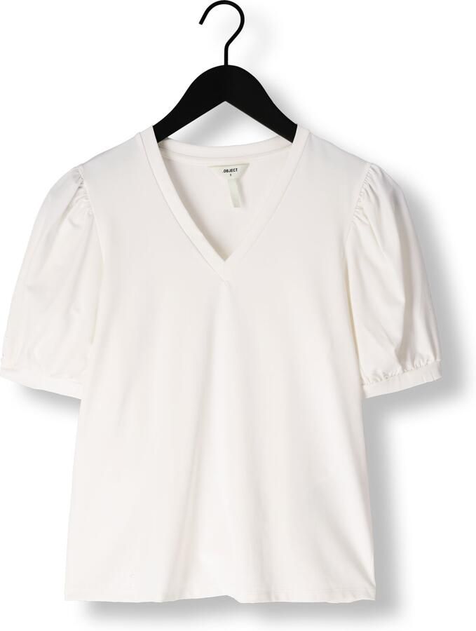 OBJECT Dames Tops & T-shirts Objcaroline S s Top Ecru