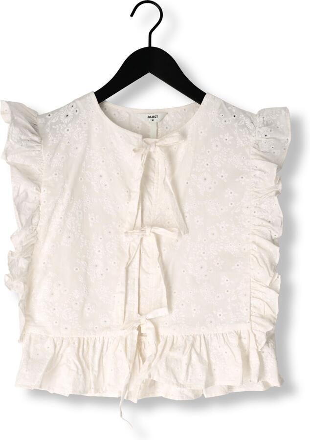 OBJECT Dames Tops & T-shirts Objcilie S l Top Rep Wit