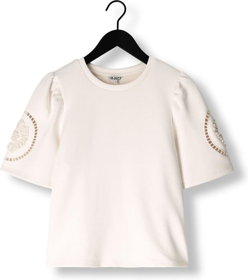 OBJECT Dames Tops & T-shirts Objdorina S s Re Top E Ss Fair 25 Gebroken Wit