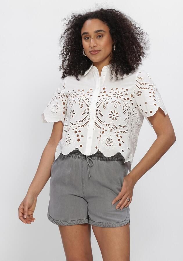 OBJECT Dames Tops & T-shirts Objelena S s Crop Top E Vip 26 Wit