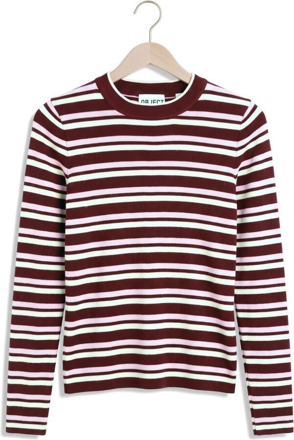 OBJECT Dames Tops & T-shirts Objester L s Re Knit Pullover 147 Nd Bordeaux - Foto 4