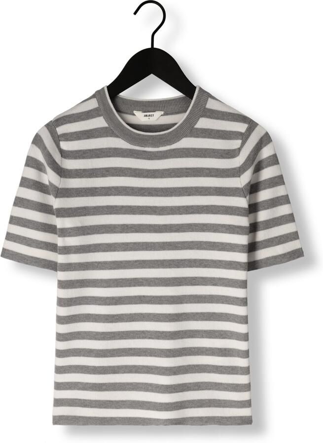 OBJECT Dames Tops & T-shirts Objester S s New Knit Pullover Lichtgrijs - Foto 1