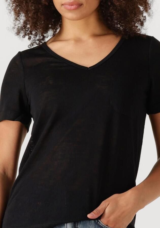 OBJECT Dames Tops & T-shirts Objetessi Slub S s V-neck Noos Zwart - Foto 2