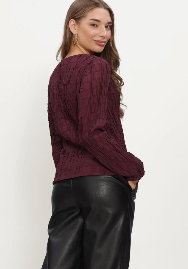 OBJECT Dames Tops & T-shirts Objevie L s Re Top Noos Bordeaux - Foto 2