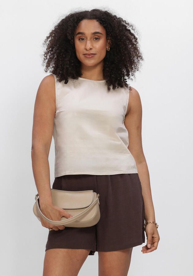 OBJECT Dames Tops & T-shirts Objfie Paige Lo S l Top Beige
