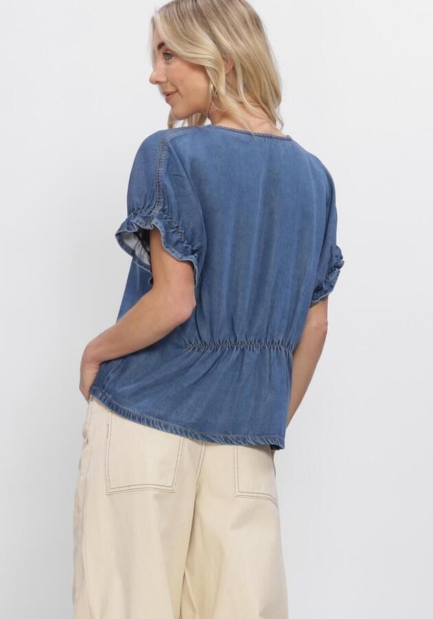 OBJECT Dames Tops & T-shirts Objframe 2 4 V-neck Re Top Blauw - Foto 3