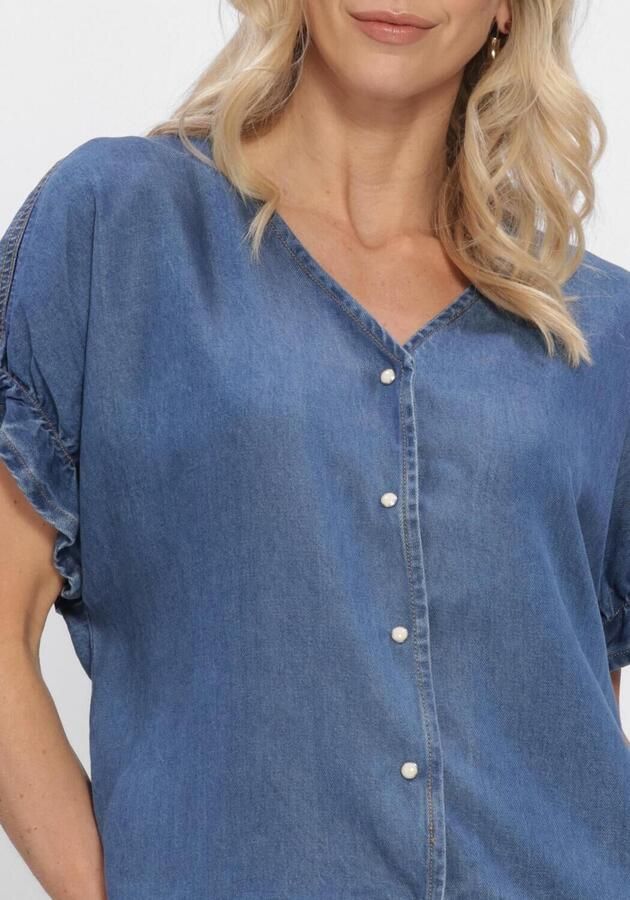 OBJECT Dames Tops & T-shirts Objframe 2 4 V-neck Re Top Blauw - Foto 4