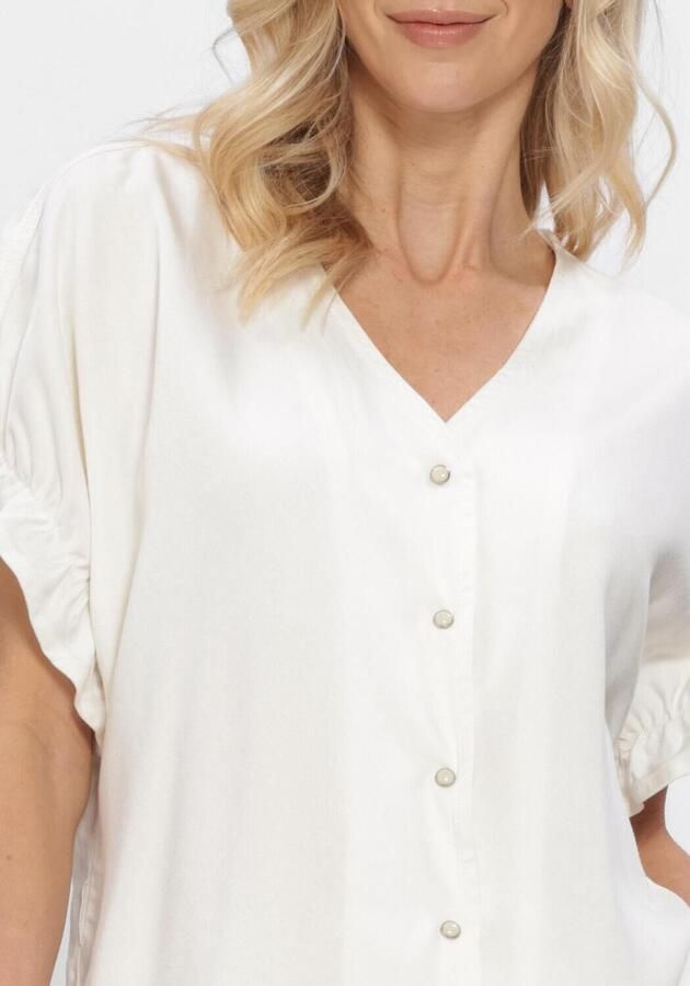 OBJECT Dames Tops & T-shirts Objframe 2 4 V-neck Re Top Gebroken Wit - Foto 4