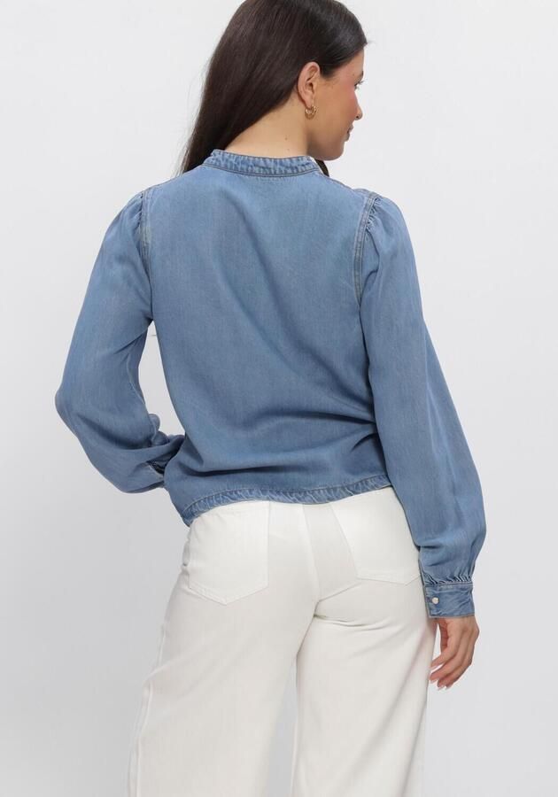 OBJECT Dames Tops & T-shirts Objframe V-neck Re Denim Top Blauw - Foto 2