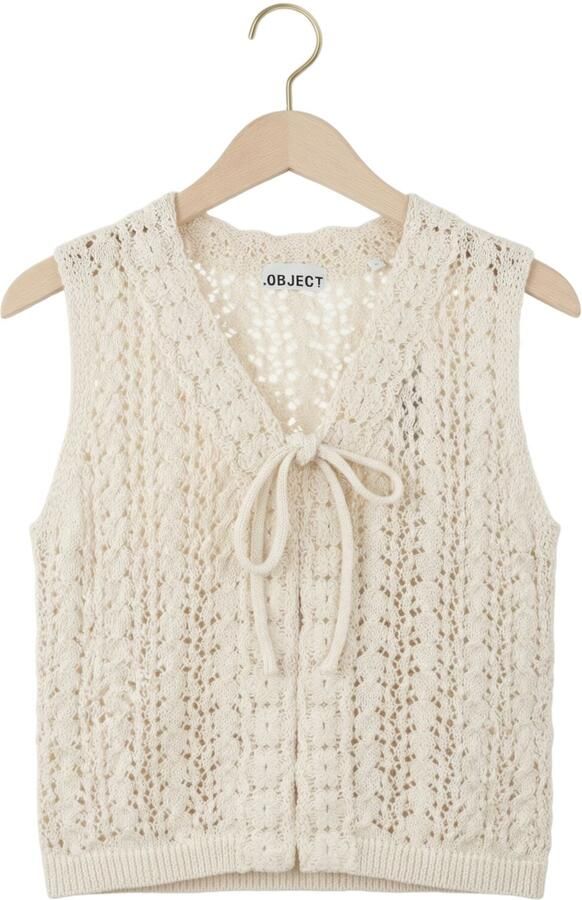 OBJECT Dames Tops & T-shirts Objjolin S l Re Knit Top Creme - Foto 4