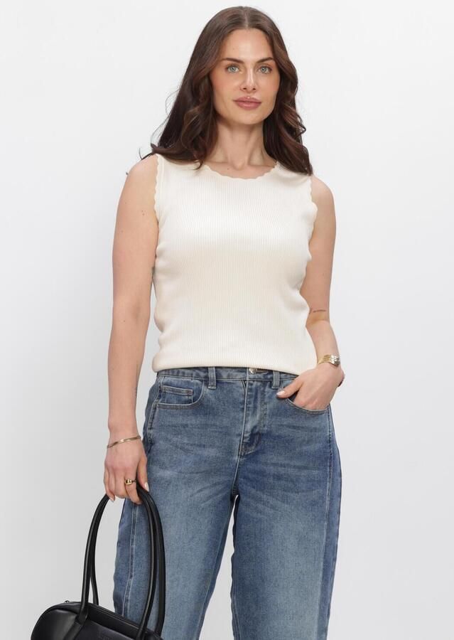 OBJECT Dames Tops & T-shirts Objkelly S l Re O-neck Top Gebroken Wit