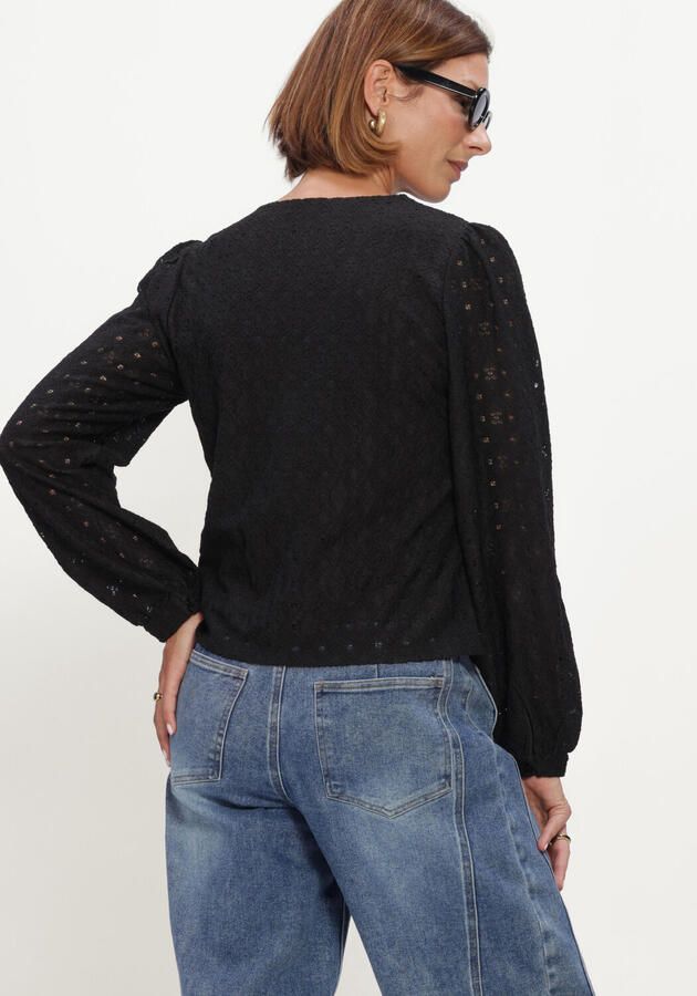 OBJECT Dames Tops & T-shirts Objlaila L s V-neck Top Noos Zwart - Foto 3