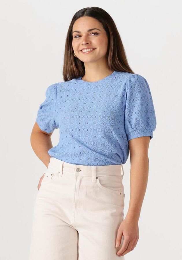 OBJECT Dames Tops & T-shirts Objlaila S s Re Top Blauw - Foto 4