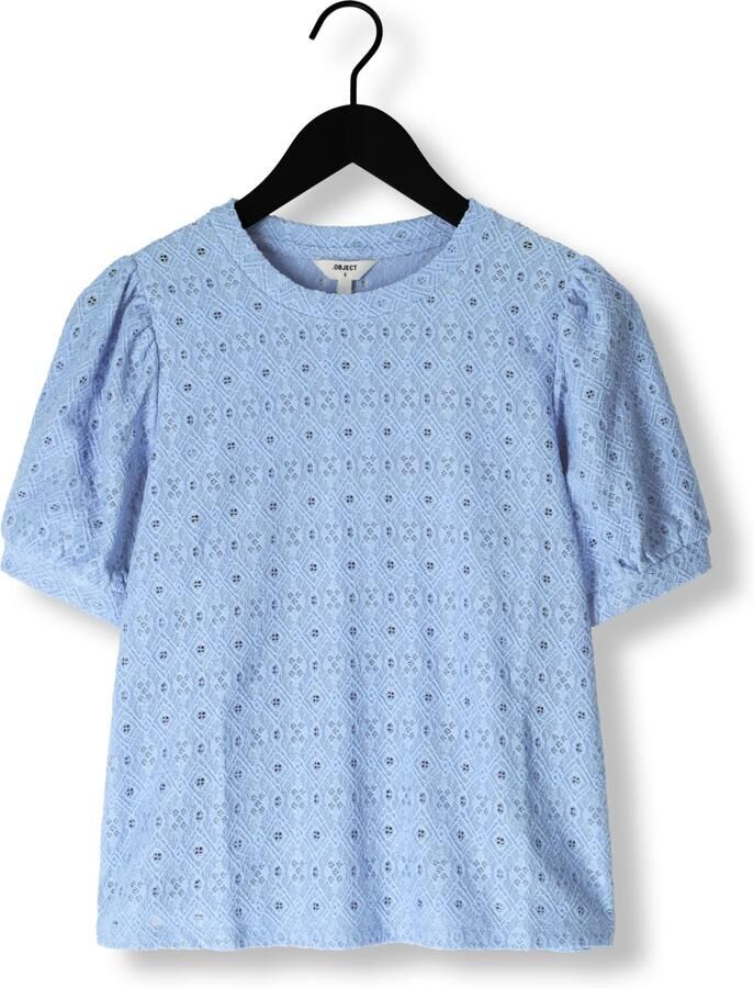OBJECT Dames Tops & T-shirts Objlaila S s Re Top Blauw