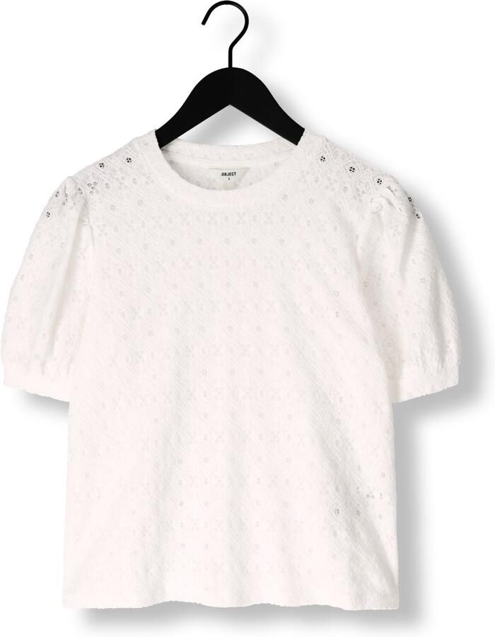 OBJECT Dames Tops & T-shirts Objlaila S s Re Top Wit