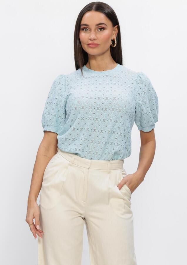 OBJECT Dames Tops & T-shirts Objlaila S s Re Top10 Lichtblauw