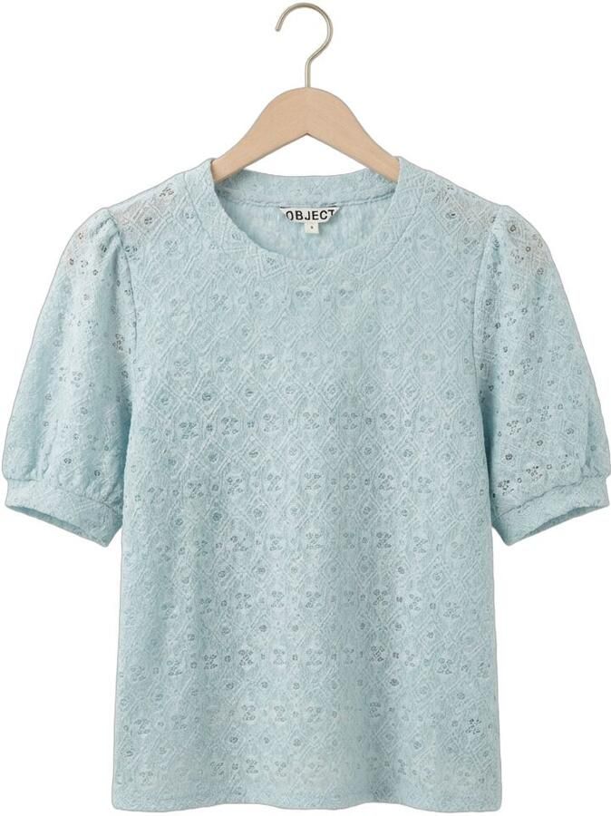 OBJECT Dames Tops & T-shirts Objlaila S s Re Top10 Lichtblauw - Foto 2