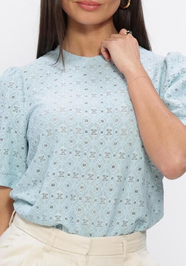 OBJECT Dames Tops & T-shirts Objlaila S s Re Top10 Lichtblauw - Foto 4