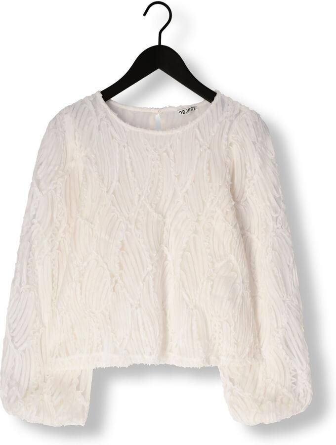 OBJECT Dames Tops & T-shirts Objlucie L s Re O-neck Top Gebroken Wit