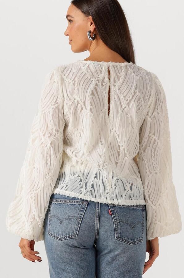 OBJECT Dames Tops & T-shirts Objlucie L s Re O-neck Top Gebroken Wit - Foto 3