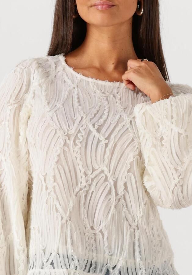 OBJECT Dames Tops & T-shirts Objlucie L s Re O-neck Top Gebroken Wit - Foto 2