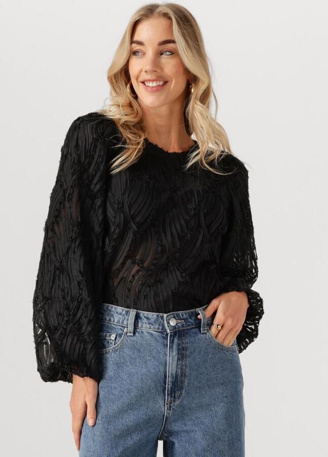 OBJECT Dames Tops & T-shirts Objlucie L s Re O-neck Top Zwart - Foto 4