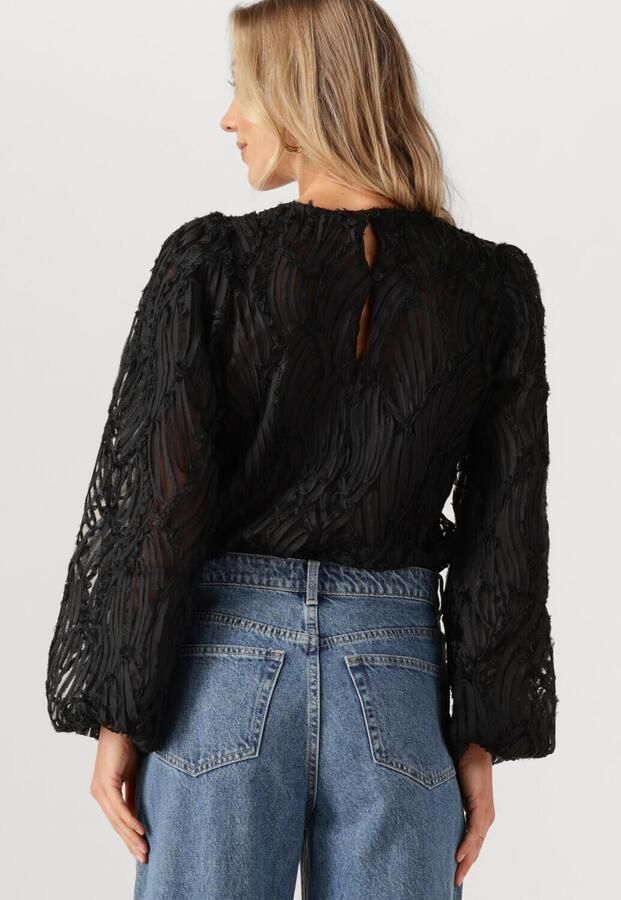 OBJECT Dames Tops & T-shirts Objlucie L s Re O-neck Top Zwart - Foto 3