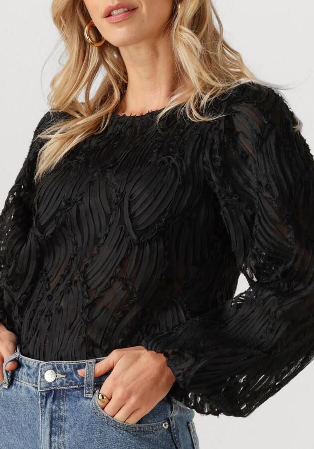 OBJECT Dames Tops & T-shirts Objlucie L s Re O-neck Top Zwart - Foto 2