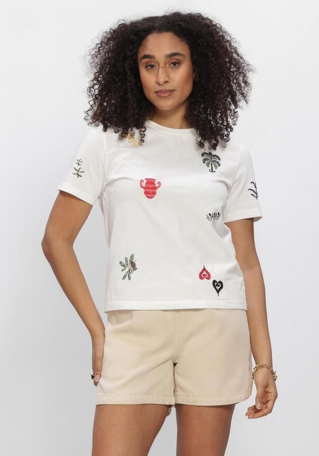 OBJECT Dames Tops & T-shirts Objlunai 2 4 Lo T-shirt Gebroken Wit