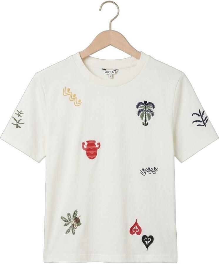 OBJECT Dames Tops & T-shirts Objlunai 2 4 Lo T-shirt Gebroken Wit - Foto 2