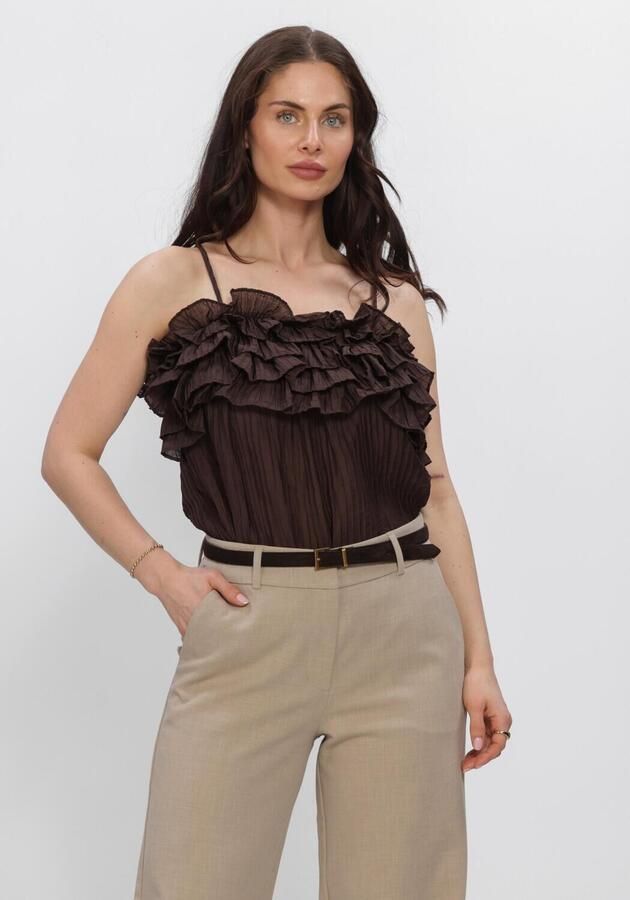 OBJECT Dames Tops & T-shirts Objlyne S l Re Top Bruin