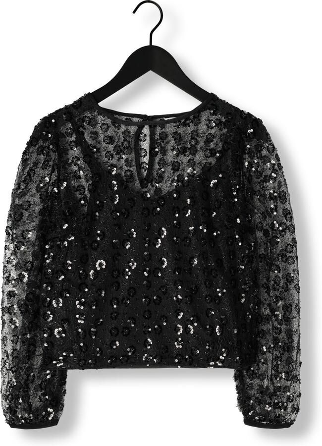 OBJECT Dames Tops & T-shirts Objmaisy L s Re Top Zwart