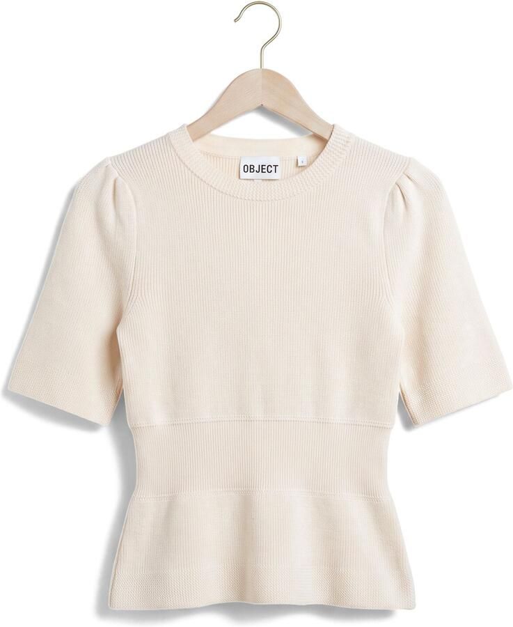 OBJECT Dames Tops & T-shirts Objmirka Andri S s Re Knit Pullover 147 Creme - Foto 2