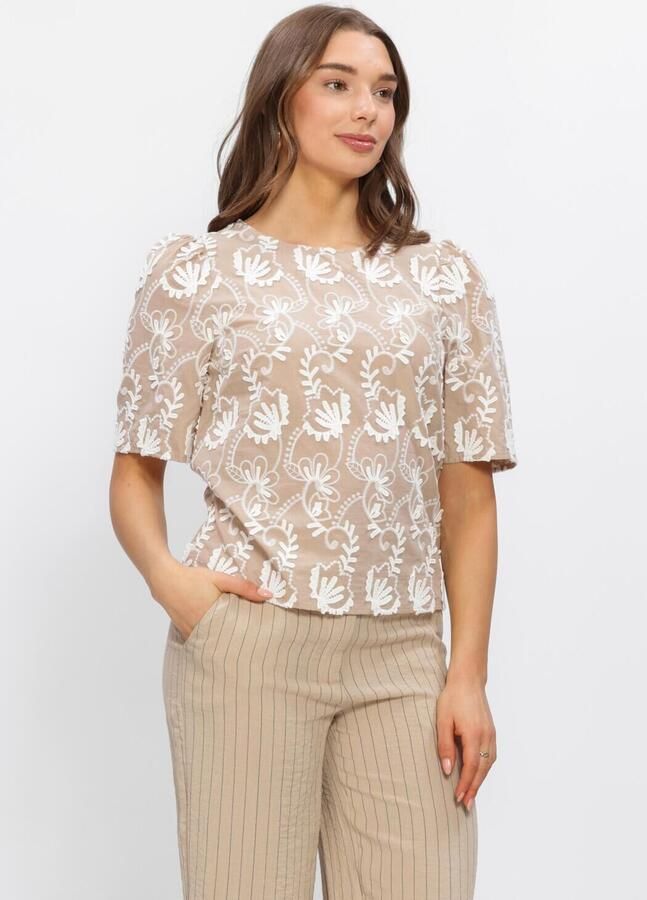 OBJECT Dames Tops & T-shirts Objmya 2 4 Re Top Beige