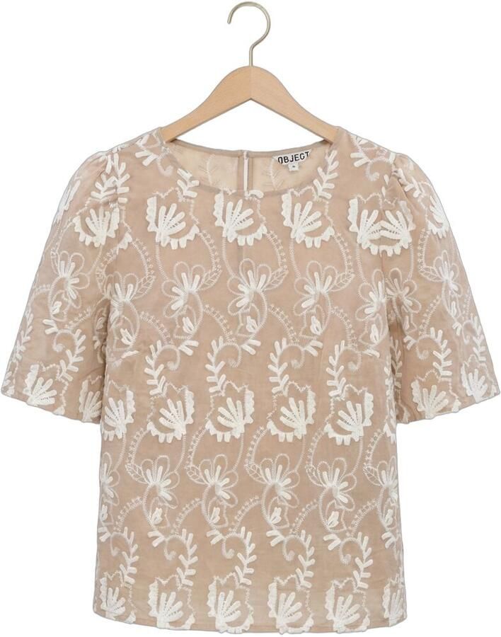 OBJECT Dames Tops & T-shirts Objmya 2 4 Re Top Beige - Foto 2