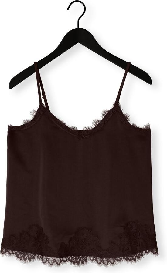 OBJECT Dames Tops & T-shirts Objnaline Reg Slip Lace Top Bruin - Foto 4