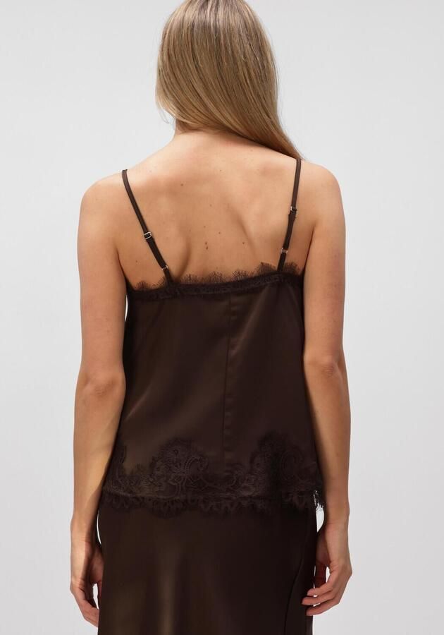 OBJECT Dames Tops & T-shirts Objnaline Reg Slip Lace Top Bruin - Foto 2