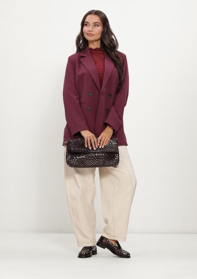 OBJECT Dames Tops & T-shirts Objnela Ls O-neck Mesh Top Rep Bordeaux - Foto 2
