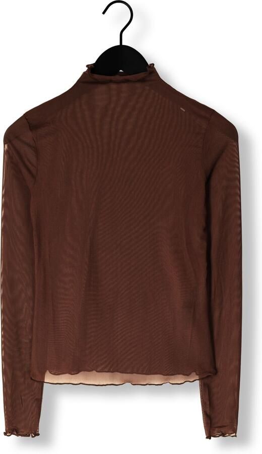 OBJECT Dames Tops & T-shirts Objnela Ls O-neck Mesh Top Rep Bruin - Foto 4